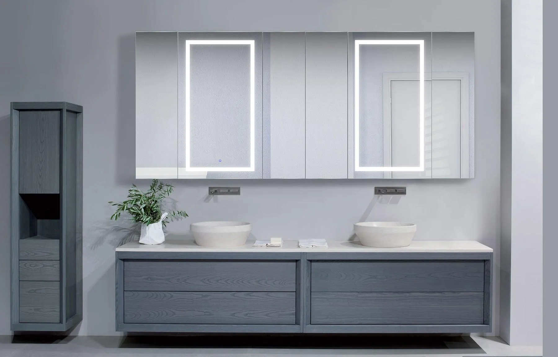 Krugg Svange 96″ X 42″ LED Medicine Cabinet w/Dimmer & Defogger