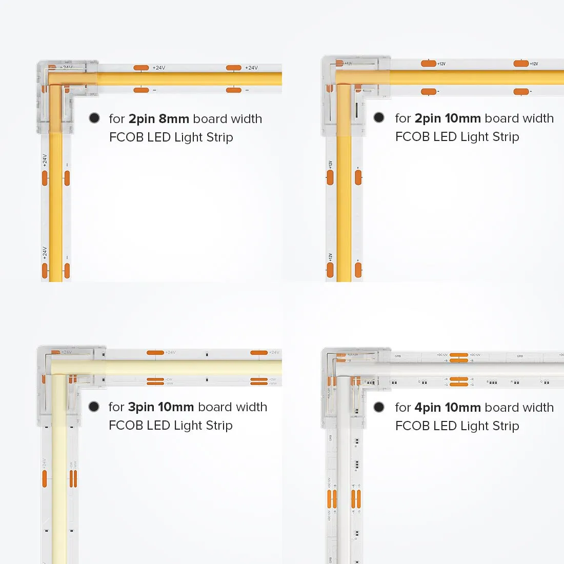L Shaped Transparent LED Strip Connector