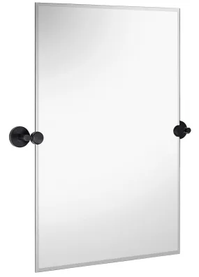 Large Pivot Rectangle Mirror With Brushed Chrome Wall Anchors | Silver Backed Adjustable