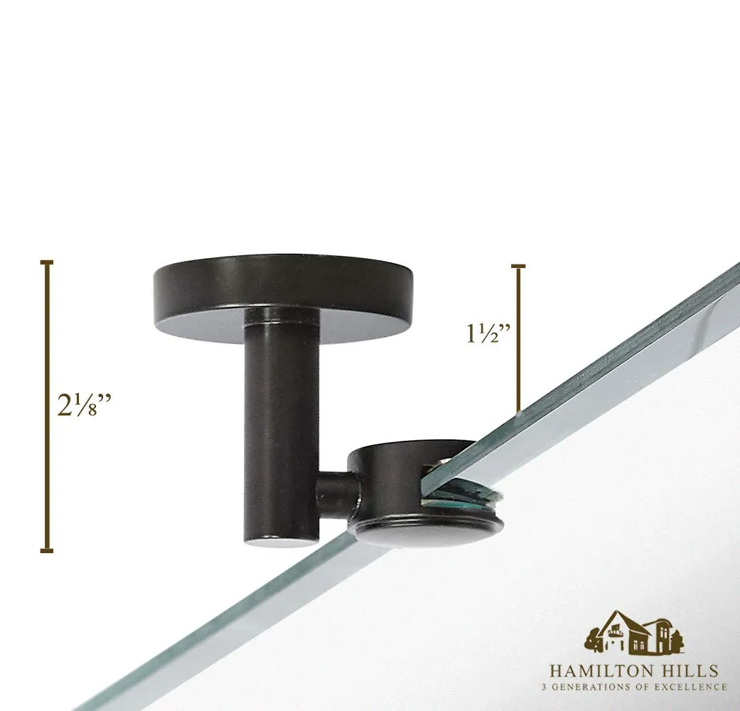 Large Pivot Rectangle Mirror With Brushed Chrome Wall Anchors | Silver Backed Adjustable