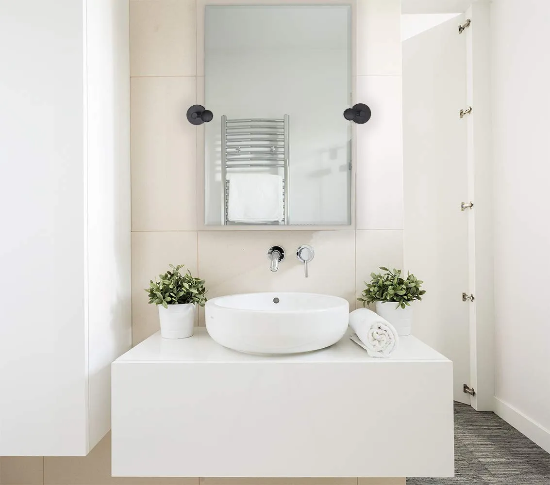 Large Pivot Rectangle Mirror With Brushed Chrome Wall Anchors | Silver Backed Adjustable