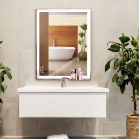 LED Bathroom Makeup Mirror- Wall Mounted Adjustable Light, Anti Fog Touch Switch with Memory Intelligent Large Bathroom (48x24 inch)