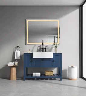 LED Bathroom Mirror  48 "x  36 " with Front and Backlight, Large Dimmable Wall Mirrors with Anti-Fog, Shatter-Proof, Memory, 3Colors, LED Vanity Mirror