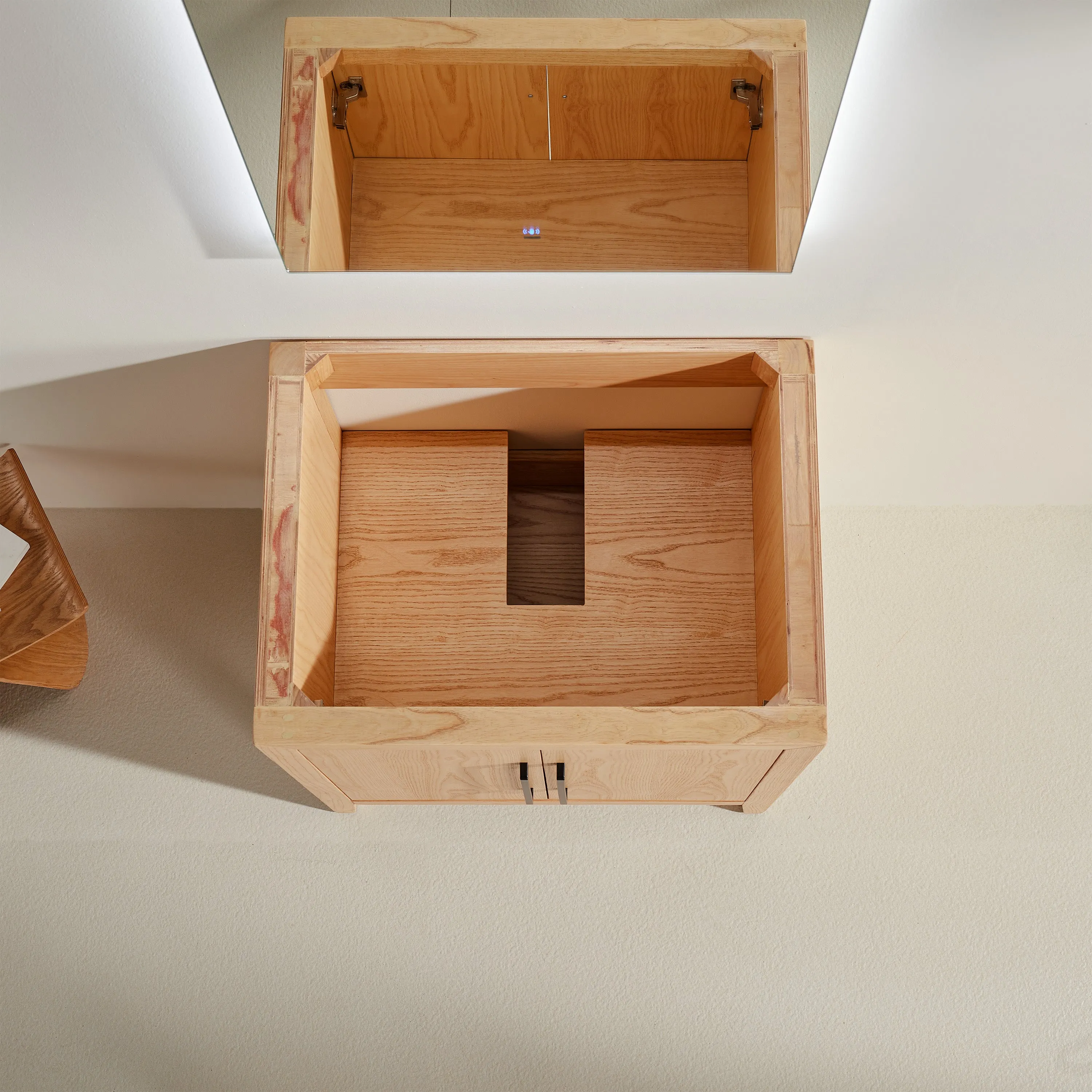 Lily - 30" White Oak, Floor Standing Modern Bathroom Vanity with White Quartz Top *** FLOOR MODEL ***