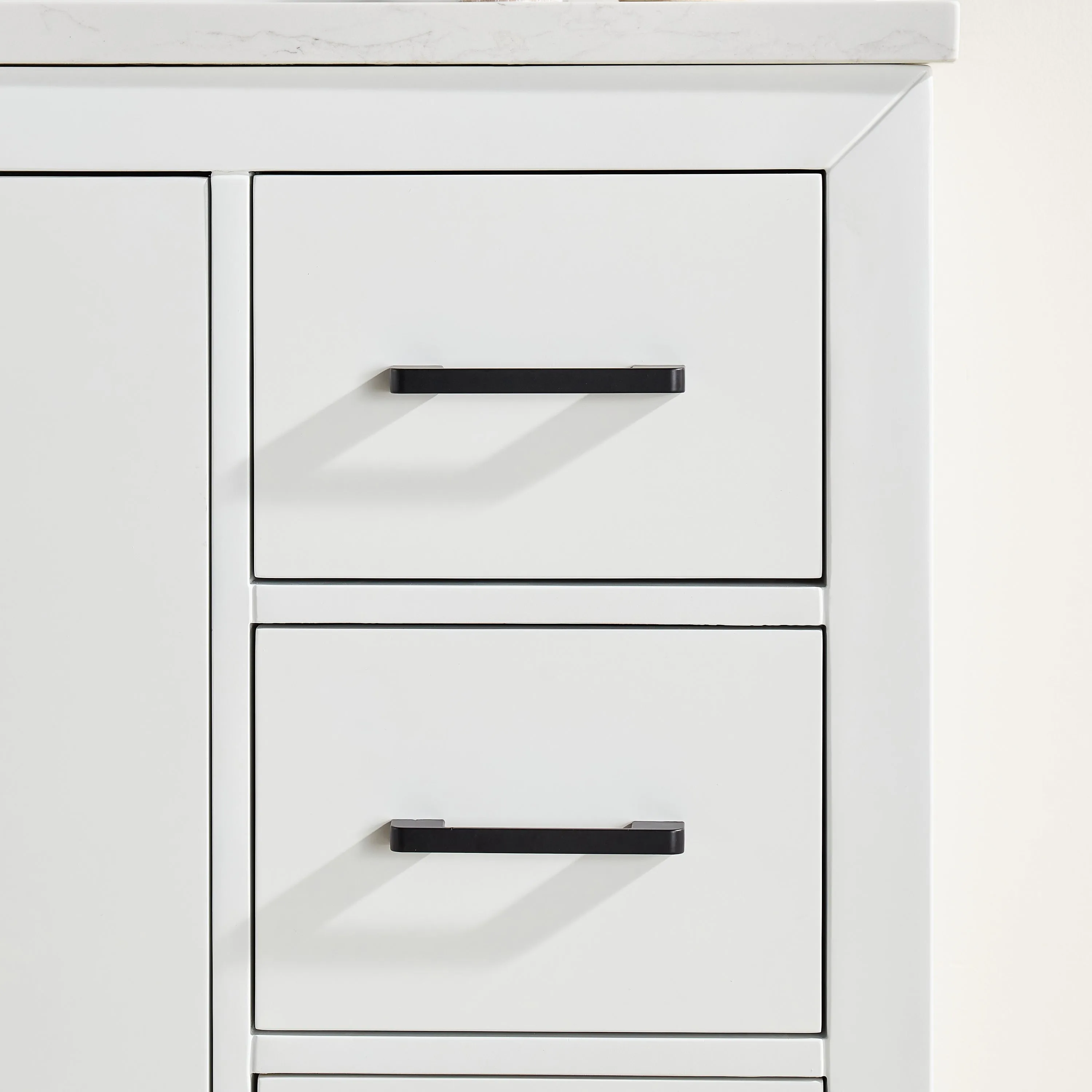 Lily - 36" White ,Right Side Drawers, Floor Standing Modern Bathroom Vanity, Quartz Countertop