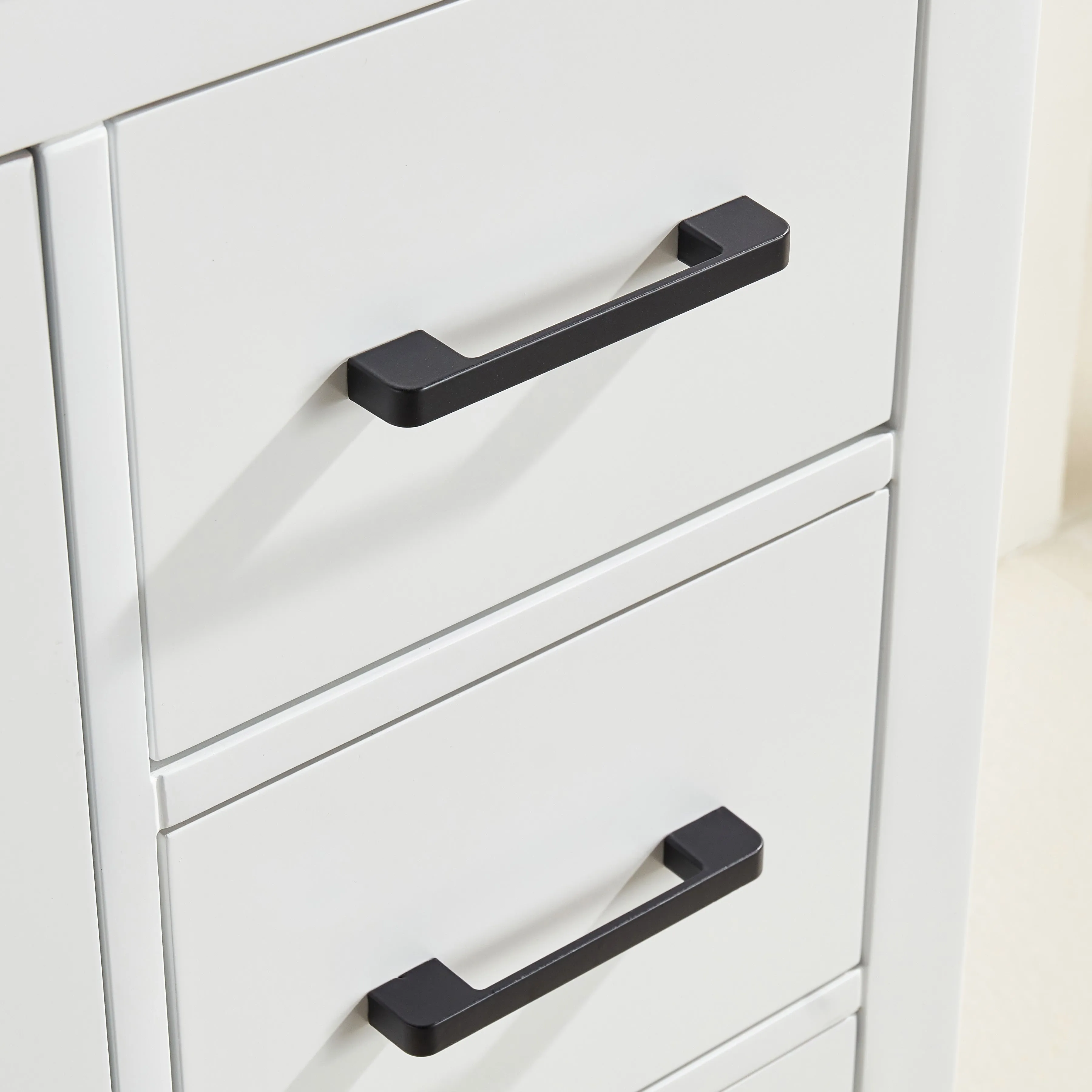 Lily - 36" White ,Right Side Drawers, Floor Standing Modern Bathroom Vanity, Quartz Countertop
