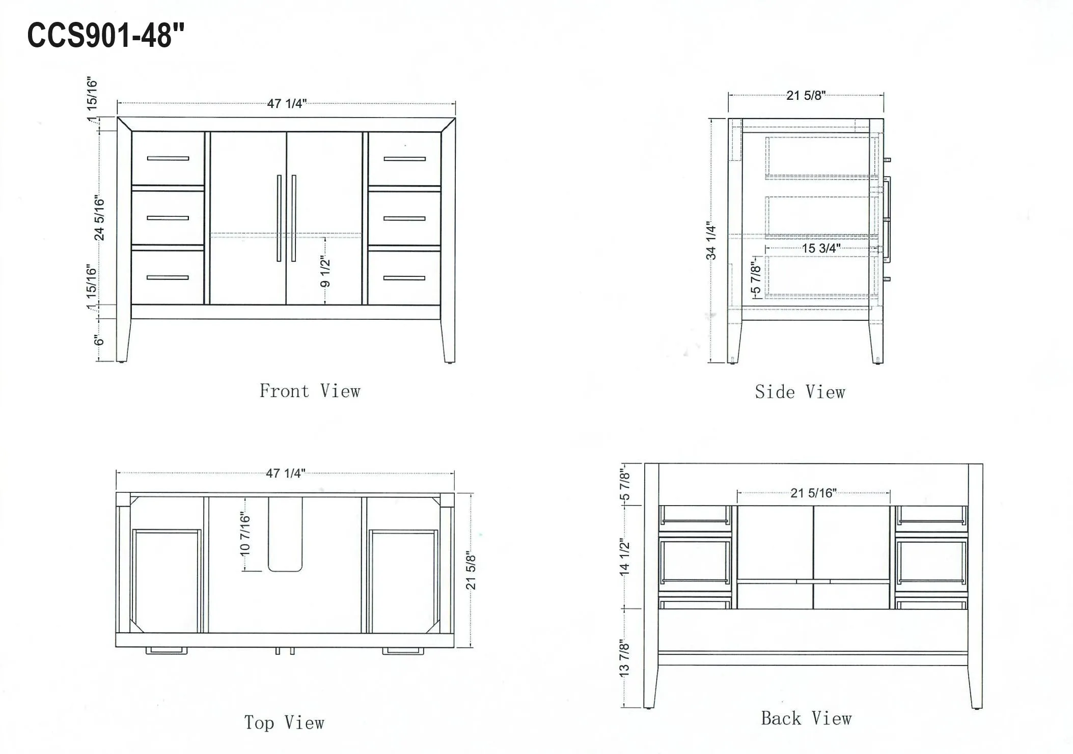 Lily - 48" White Oak , Floor Standing Modern Bathroom Vanity, Quartz Countertop