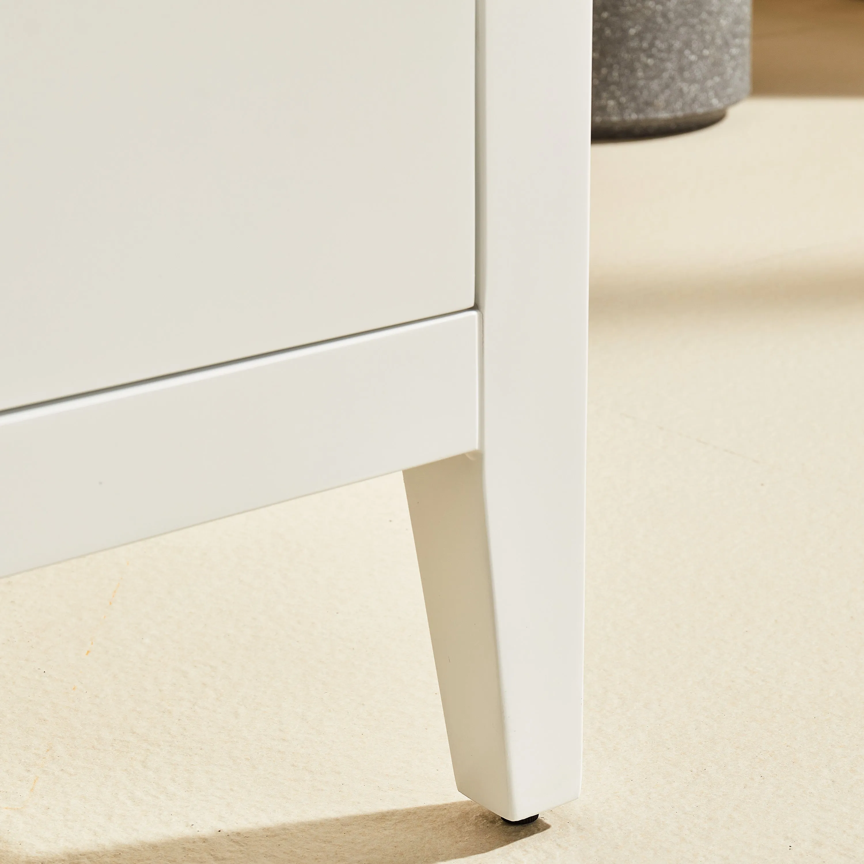 Lily - 60",Double Sink, White, Floor Standing Modern Bathroom Vanity, White Quartz Countertop, Matt Black Hardware