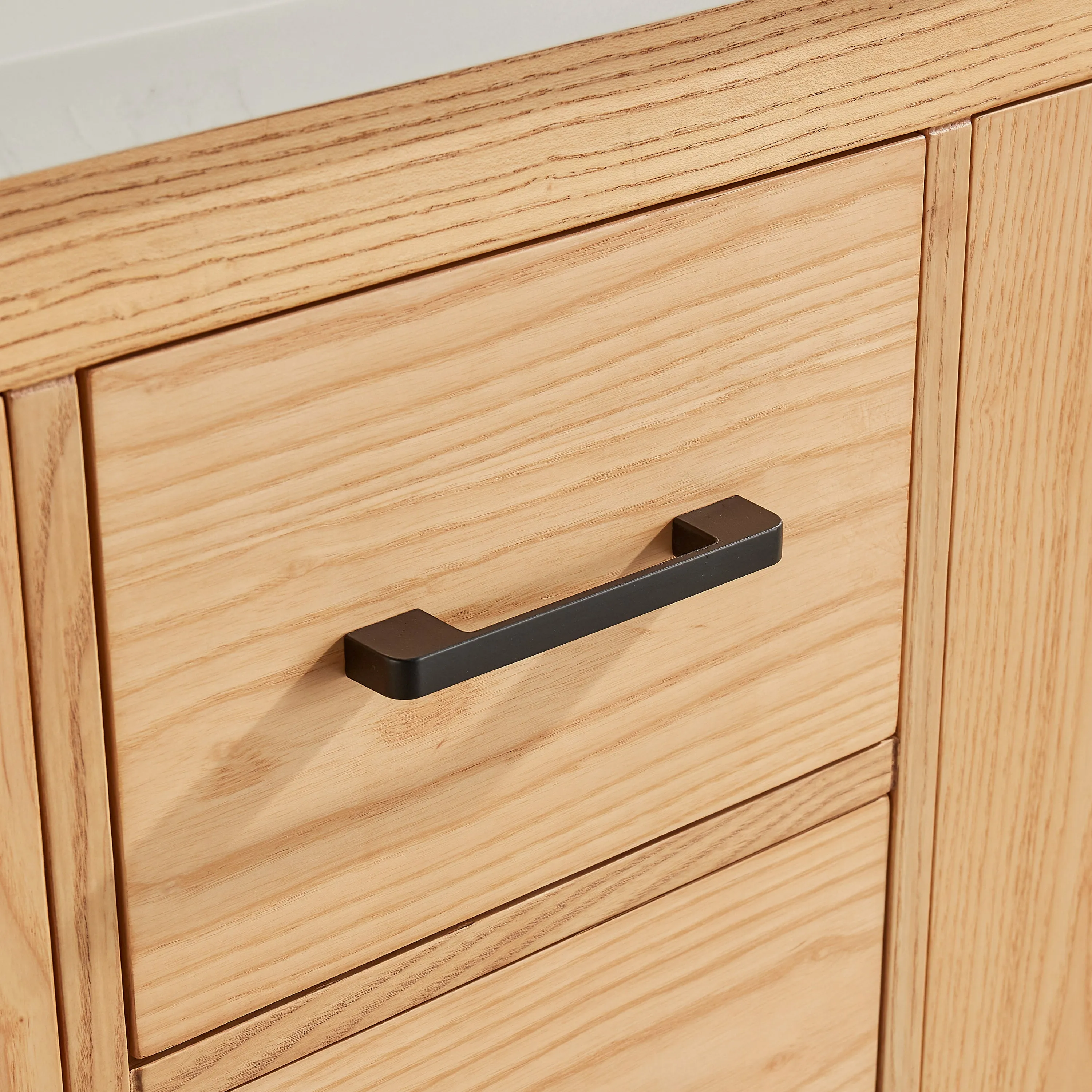 Lily - 60",Double Sink, White Oak , Floor Standing Modern Bathroom Vanity,Quartz Countertop