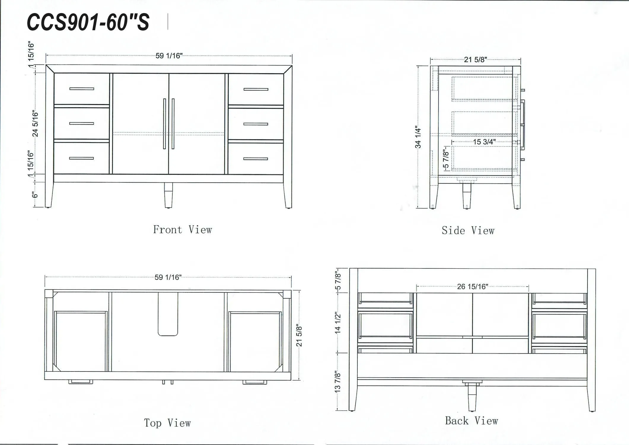 Lily - 60",Single Sink, White , Floor Standing Modern Bathroom Vanity, White Quartz Countertop