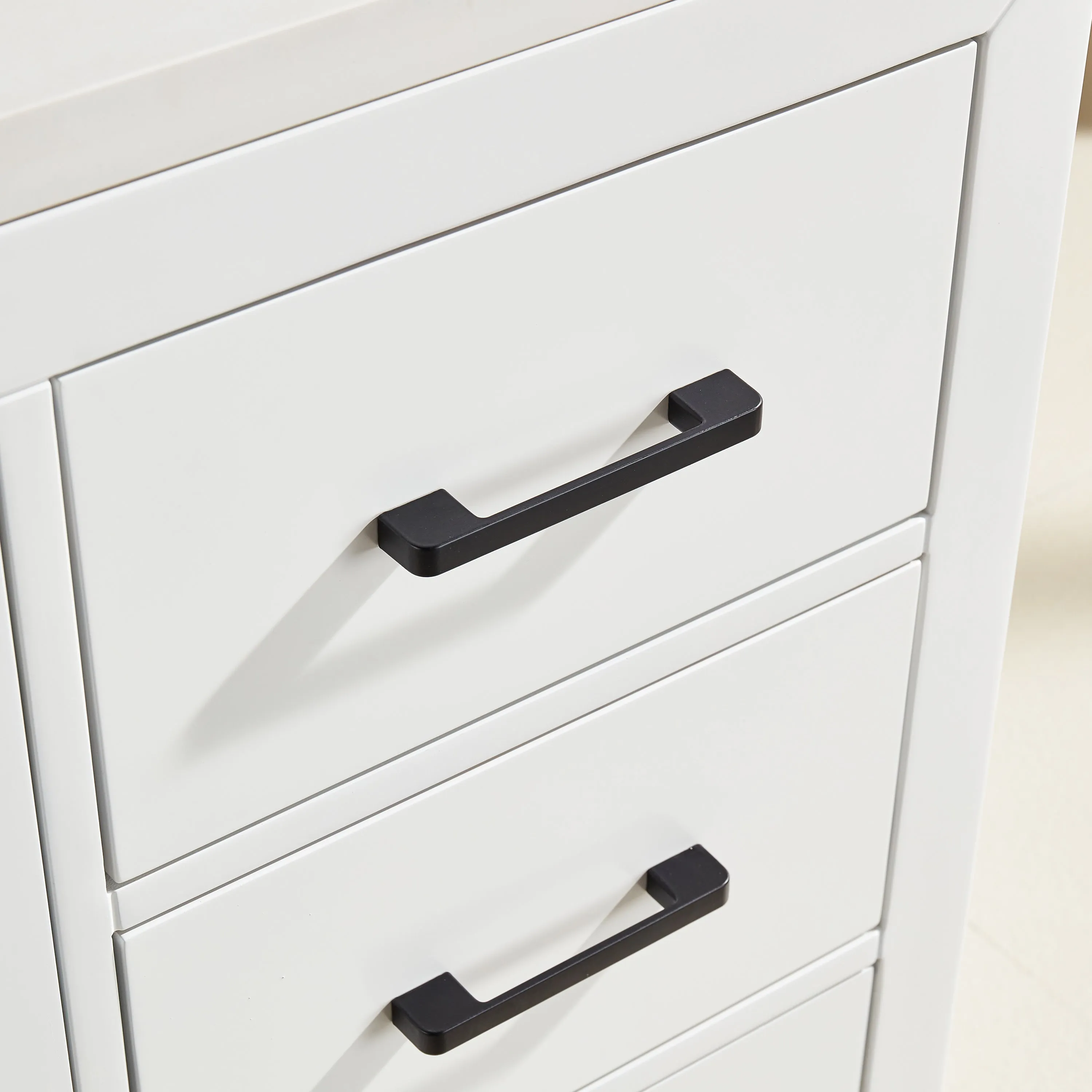 Lily - 60",Single Sink, White , Floor Standing Modern Bathroom Vanity, White Quartz Countertop