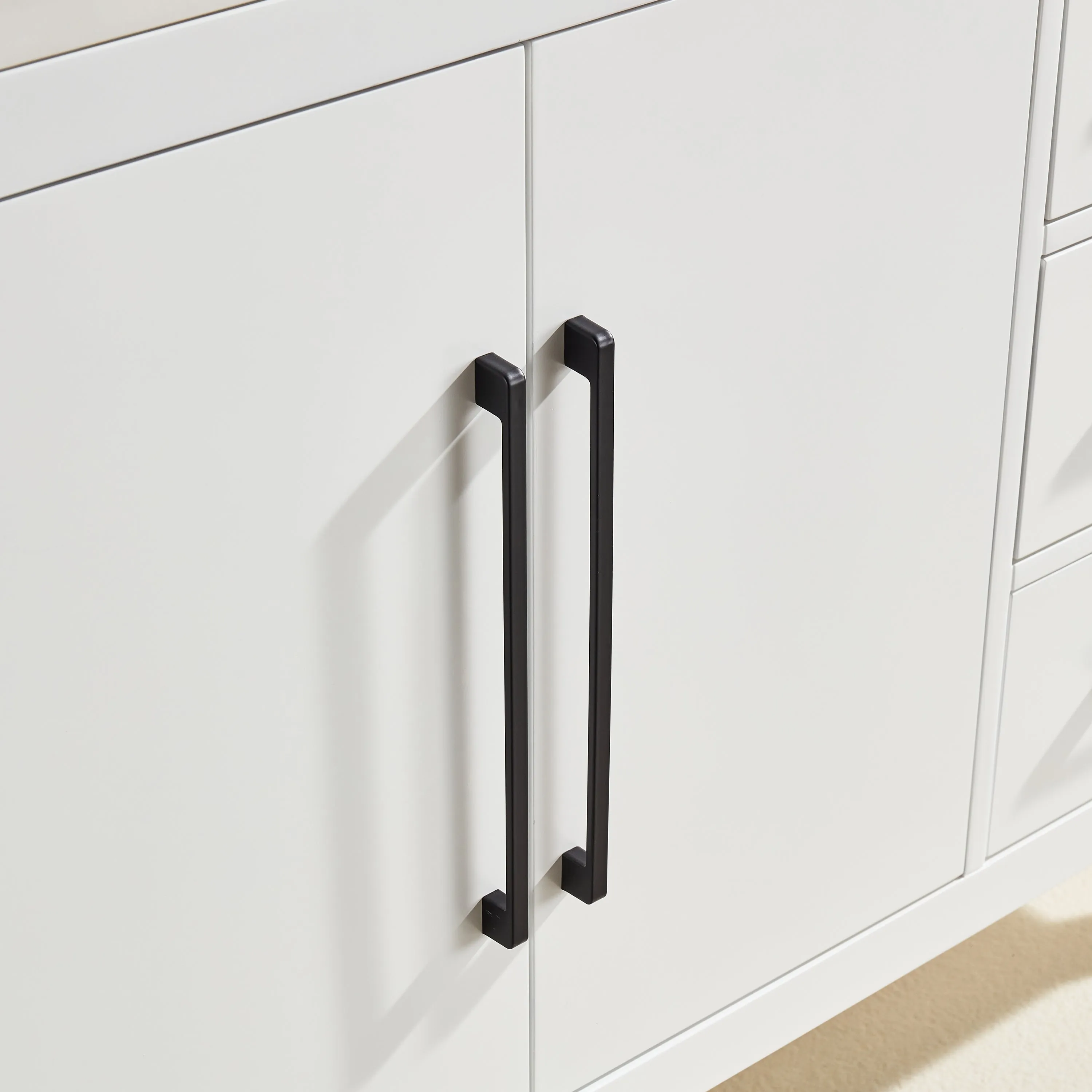 Lily - 60",Single Sink, White , Floor Standing Modern Bathroom Vanity, White Quartz Countertop