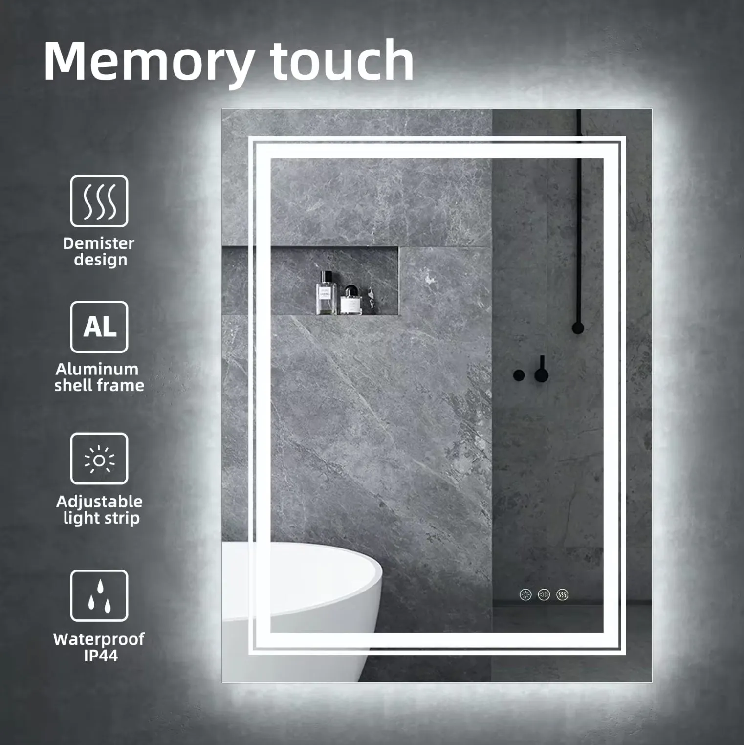 Livia Rectangle LED Mirror