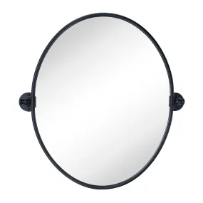 Luecinda Oval Pivoting Mirror Tilt Mirror for Bathroom Swivel Metal Framed Wall Mounted Bathroom Vanity Mirror