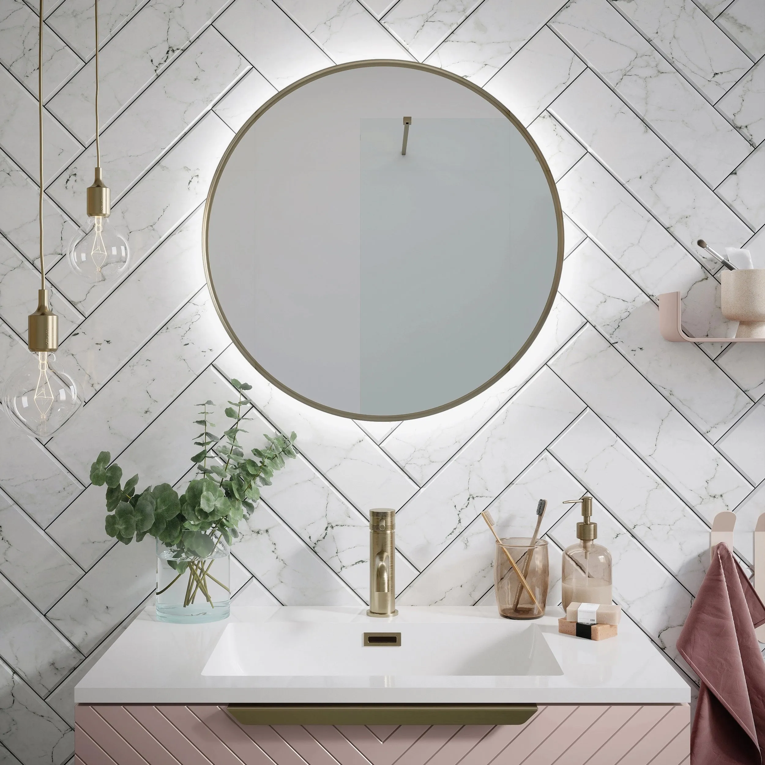 Macie Wall Hung Round LED Mirror