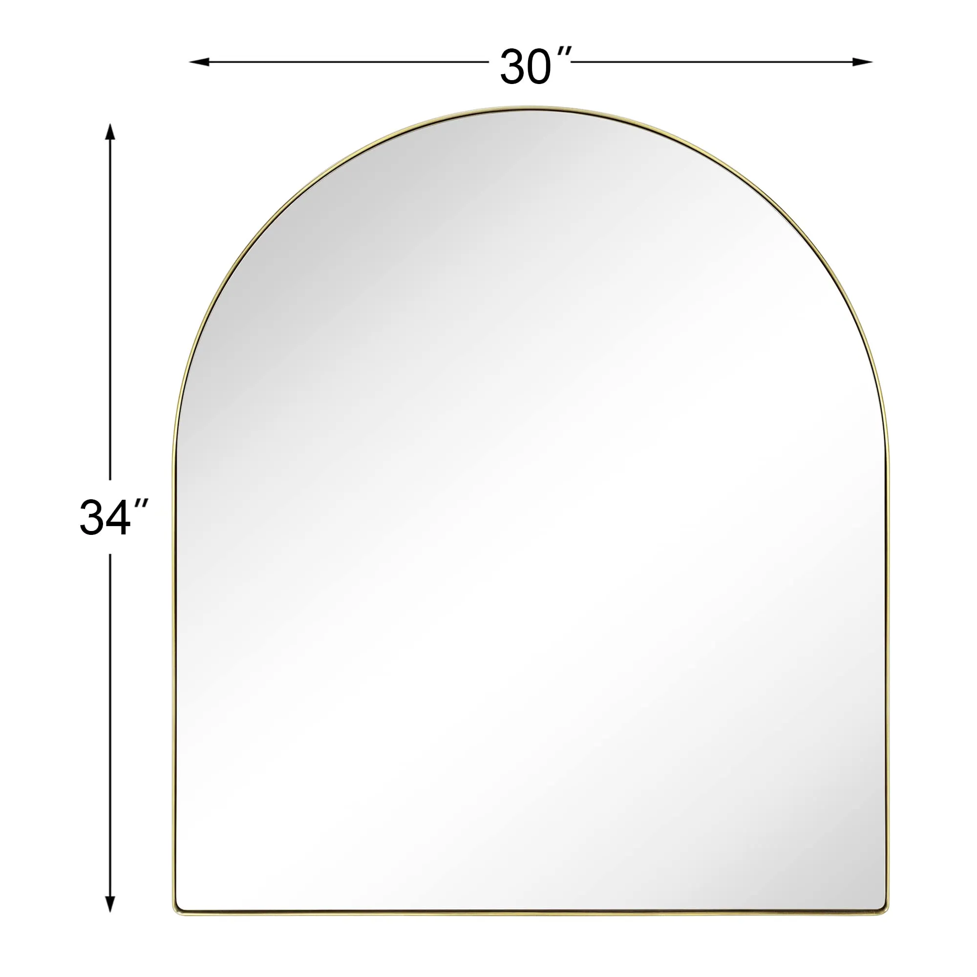 MANTELARCH Arched Stainless Steel Framed Wall Mounted Bathroom Vanity Mirror