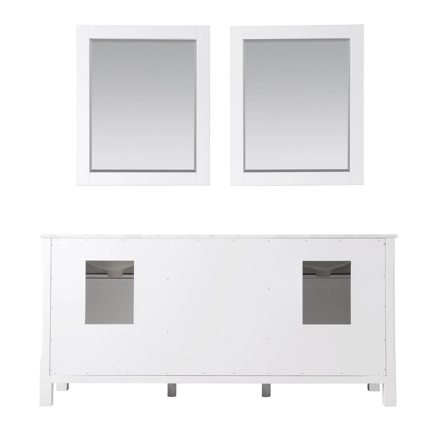 Maribella 72" Double Bathroom Vanity Set with Carrara White Marble Countertop