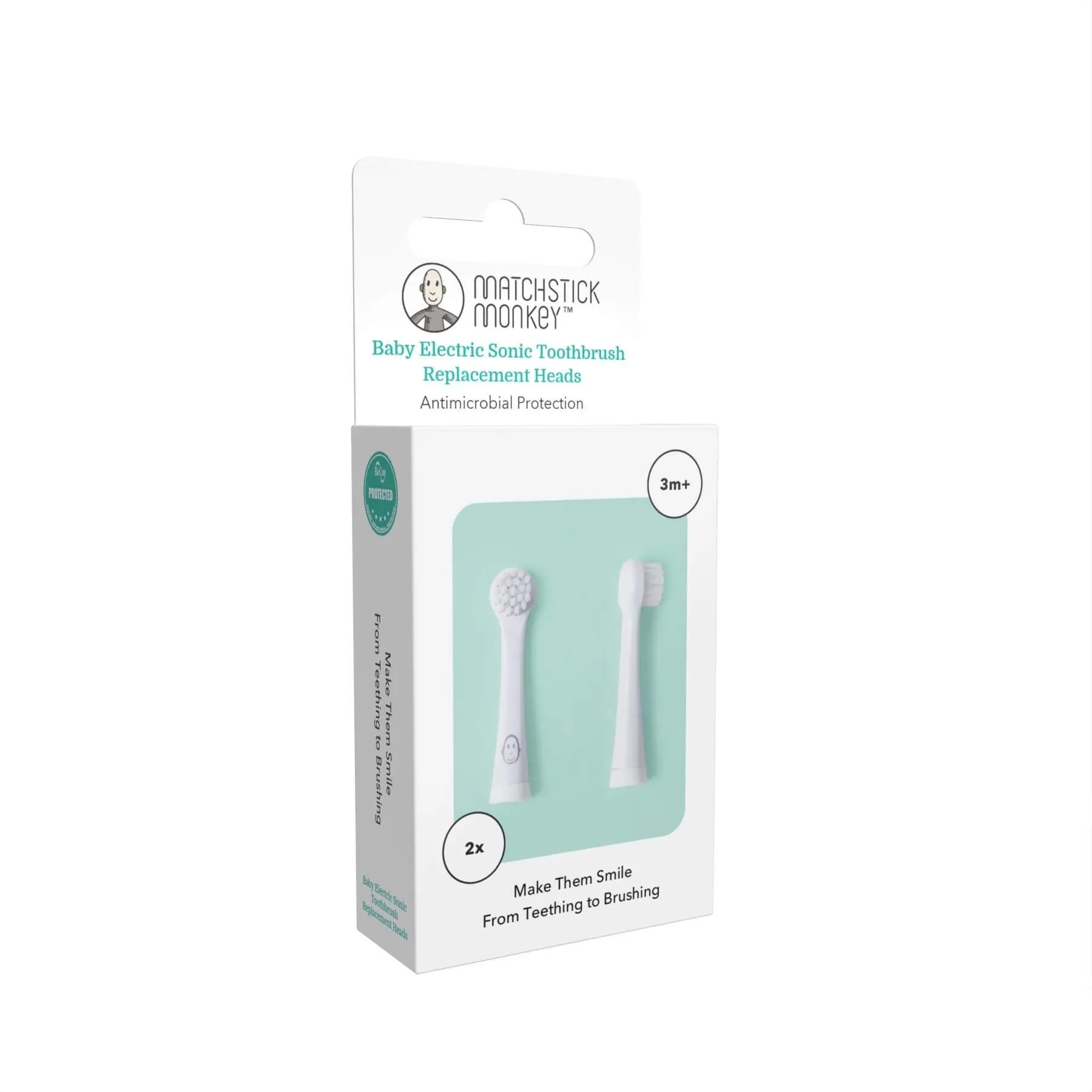 Matchstick Monkey Baby Electric Sonic Replacement Toothbrush Heads (2pk)