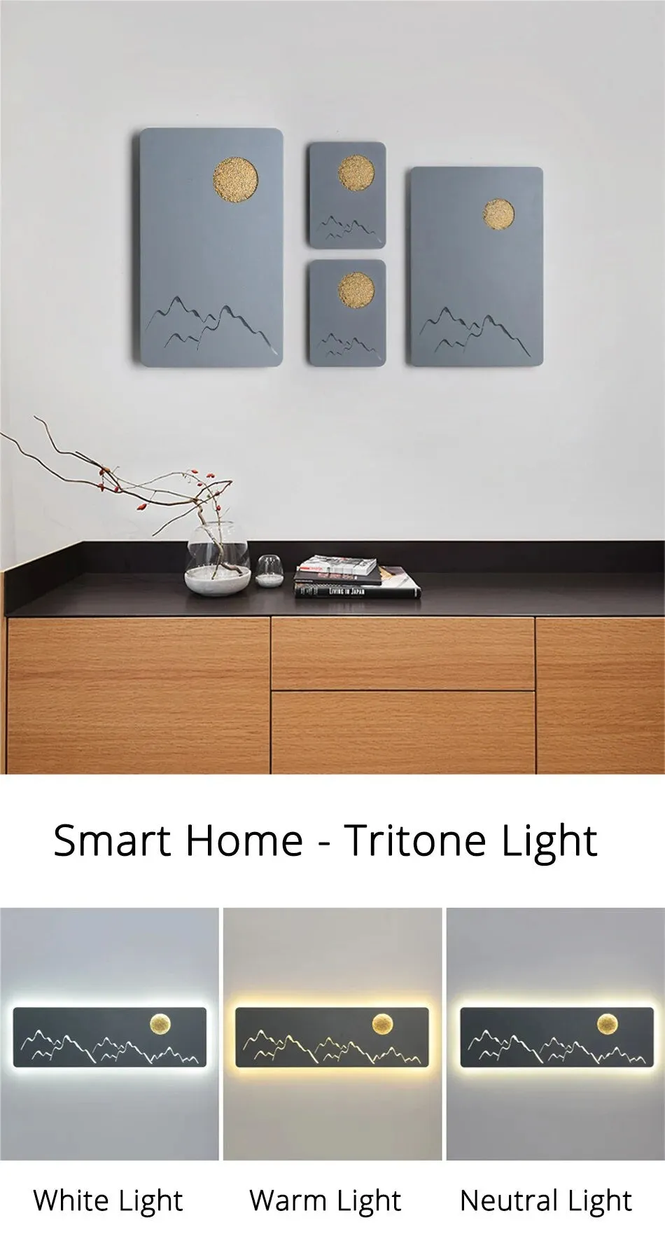 MAV Bedside TV Background Rectangle LED Wall Lamps