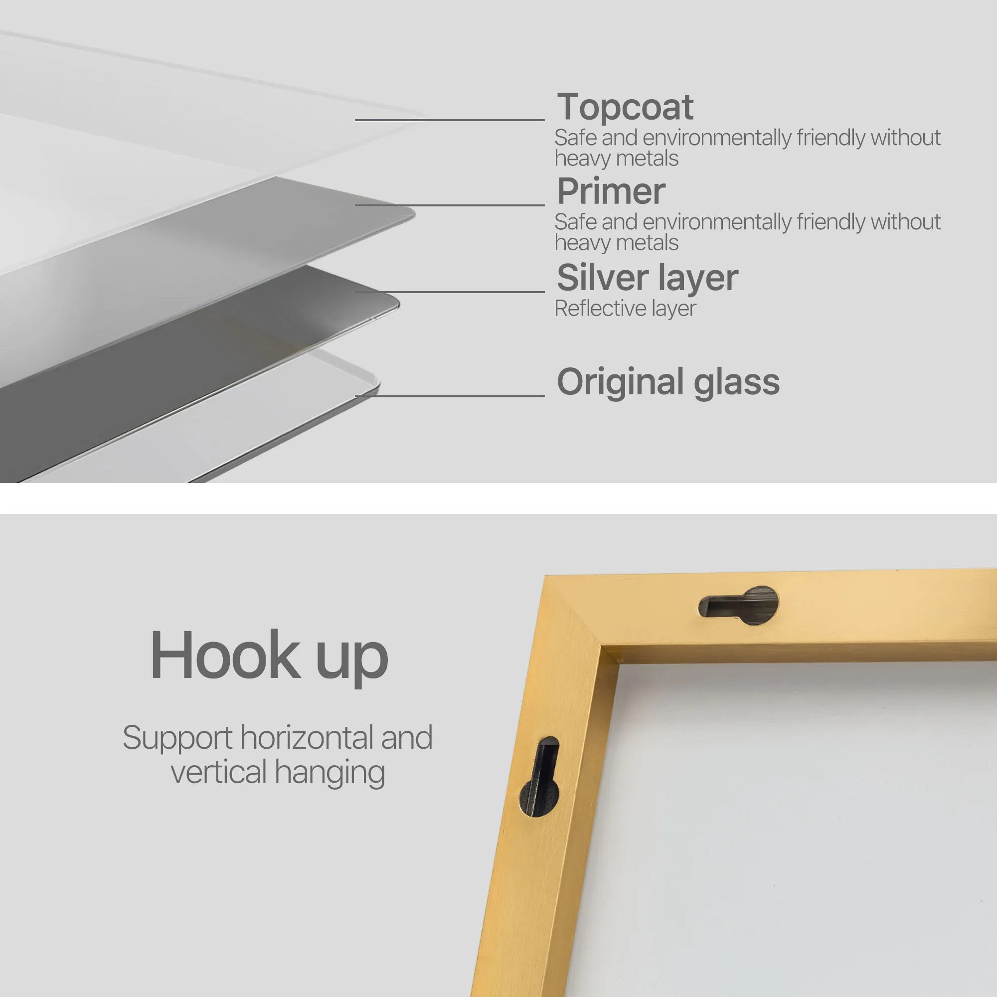 Metal Frame Bathroom Mirror Wall Mirror