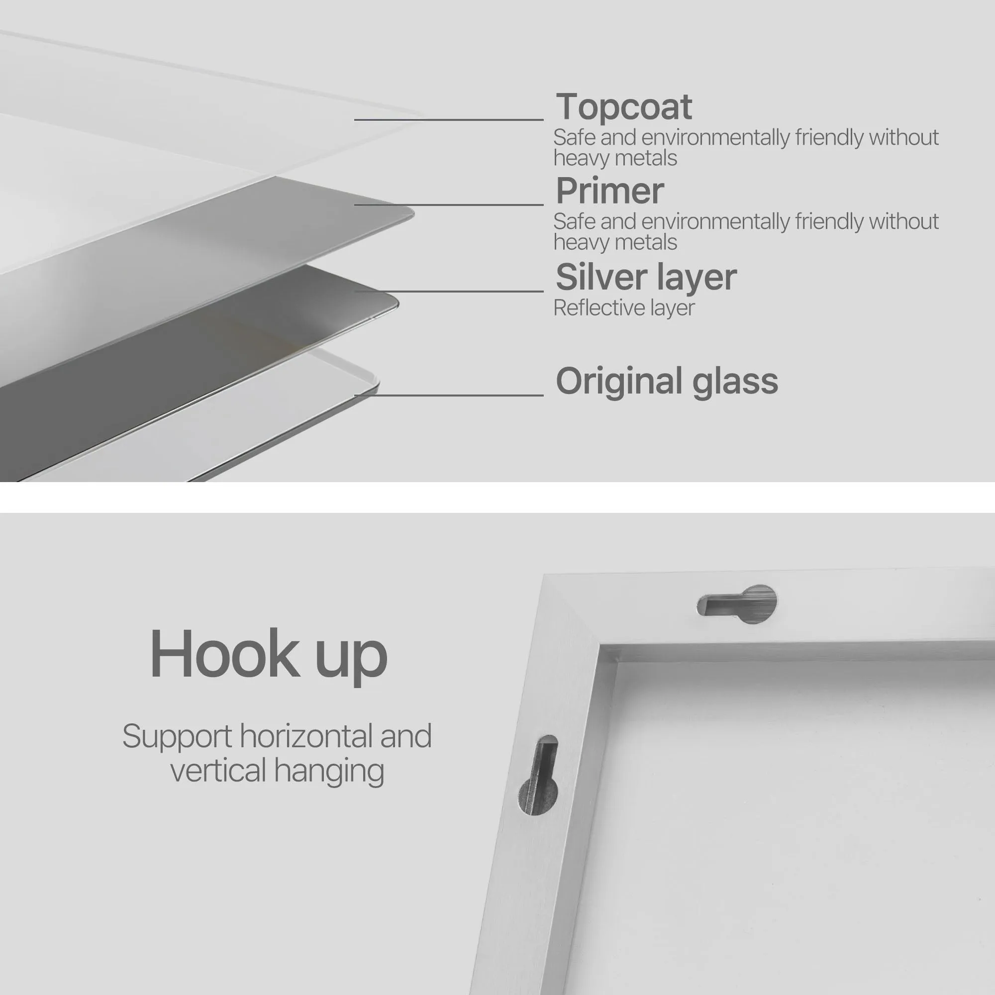 Metal Frame Bathroom Mirror Wall Mirror