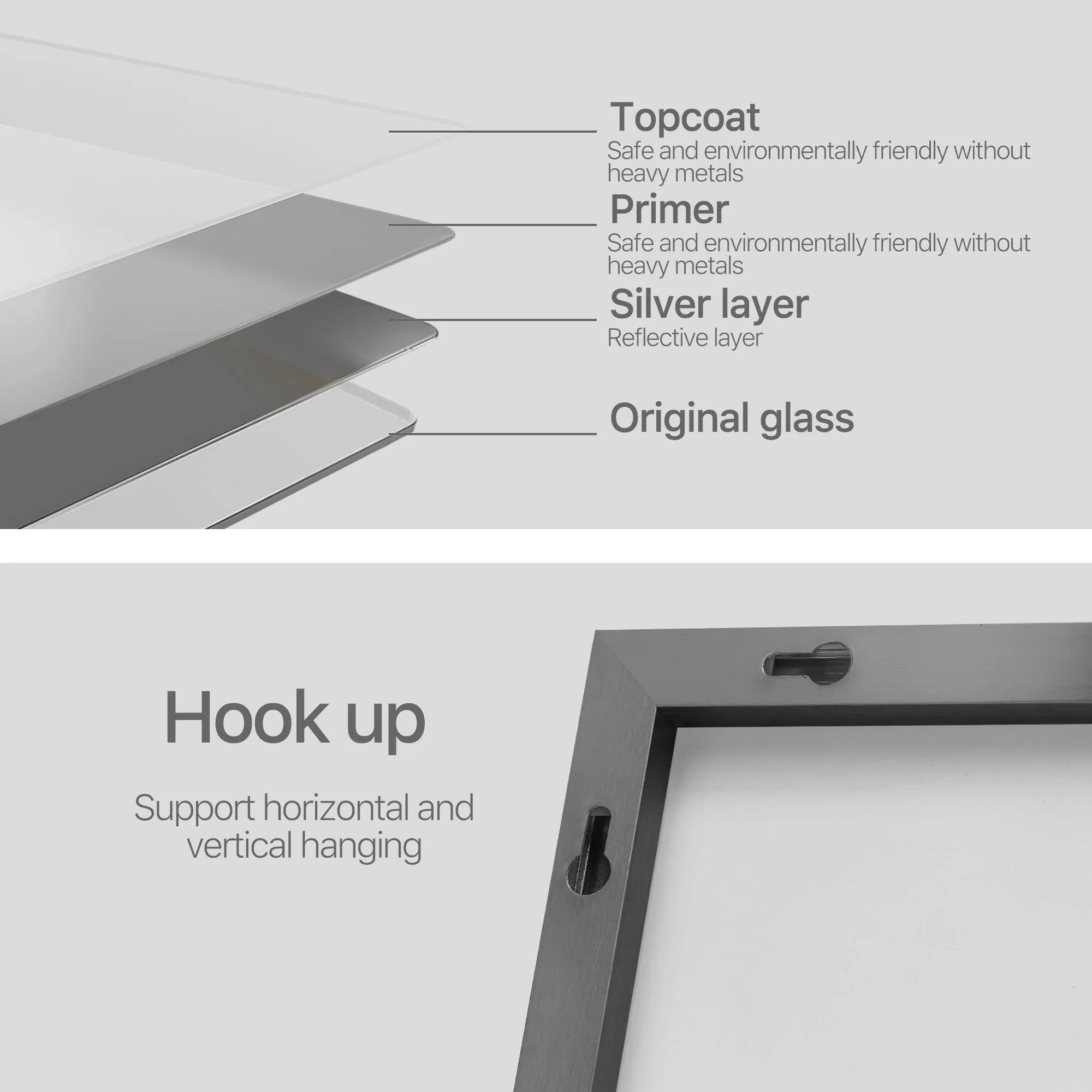 Metal Frame Bathroom Mirror Wall Mirror