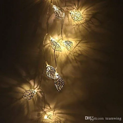 Mikha 16LED Leaves Fairy Decorative String Lights for Indoor, Outdoor Gardens Homes Diwali Wedding Christmas Party Lighting Decoration