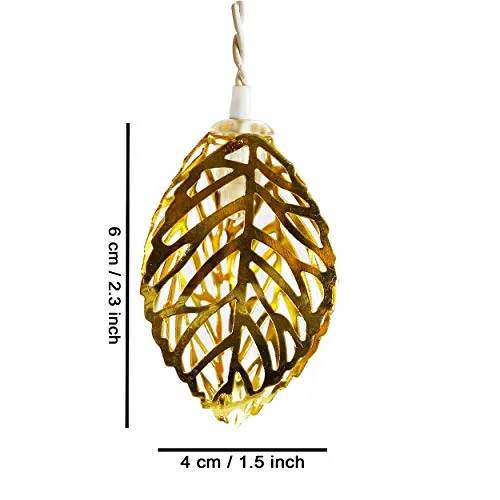 Mikha 16LED Leaves Fairy Decorative String Lights for Indoor, Outdoor Gardens Homes Diwali Wedding Christmas Party Lighting Decoration