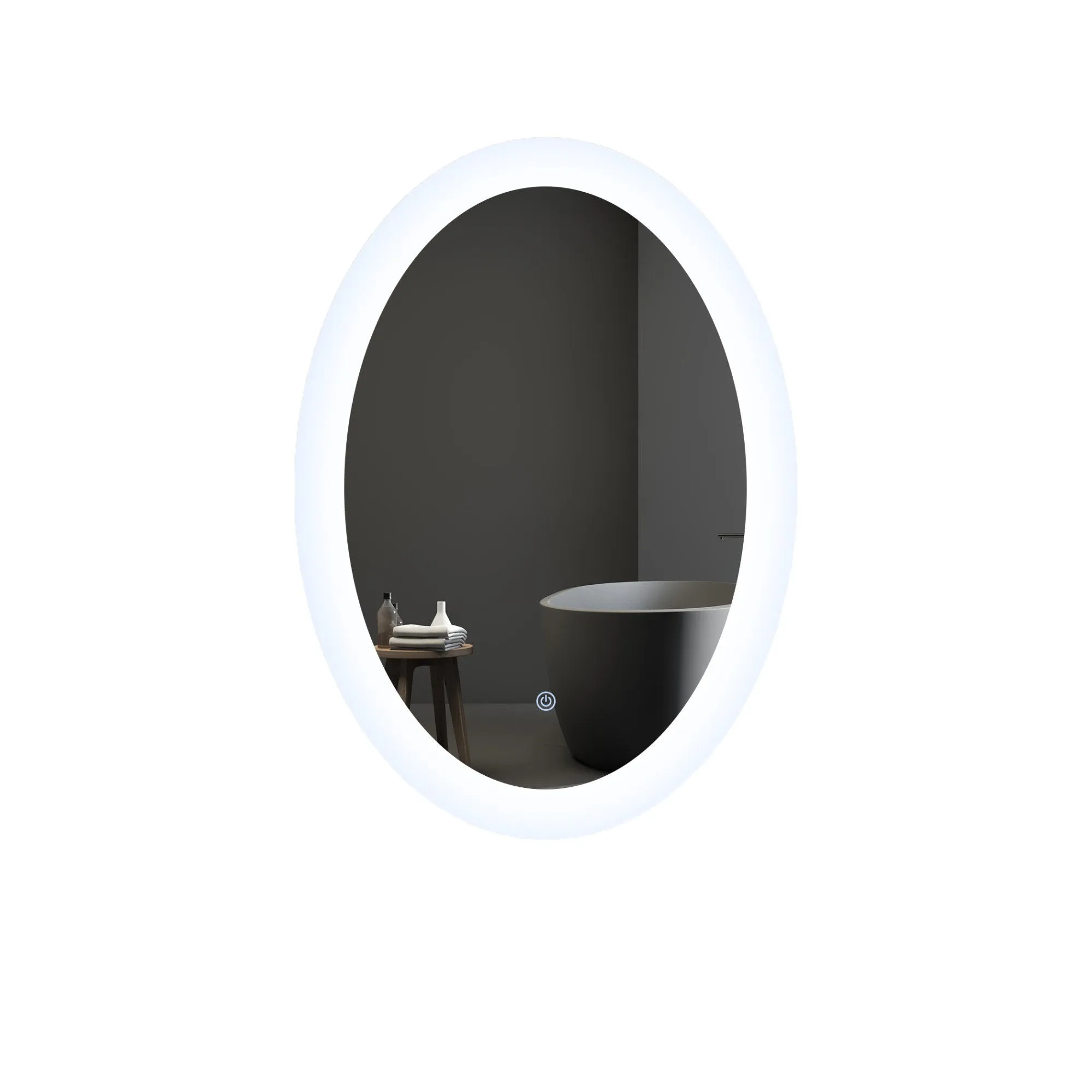 MIRPLUS 20''×28'' Oval LED Bathroom Mirror Backlit Anti-fog Dimmable