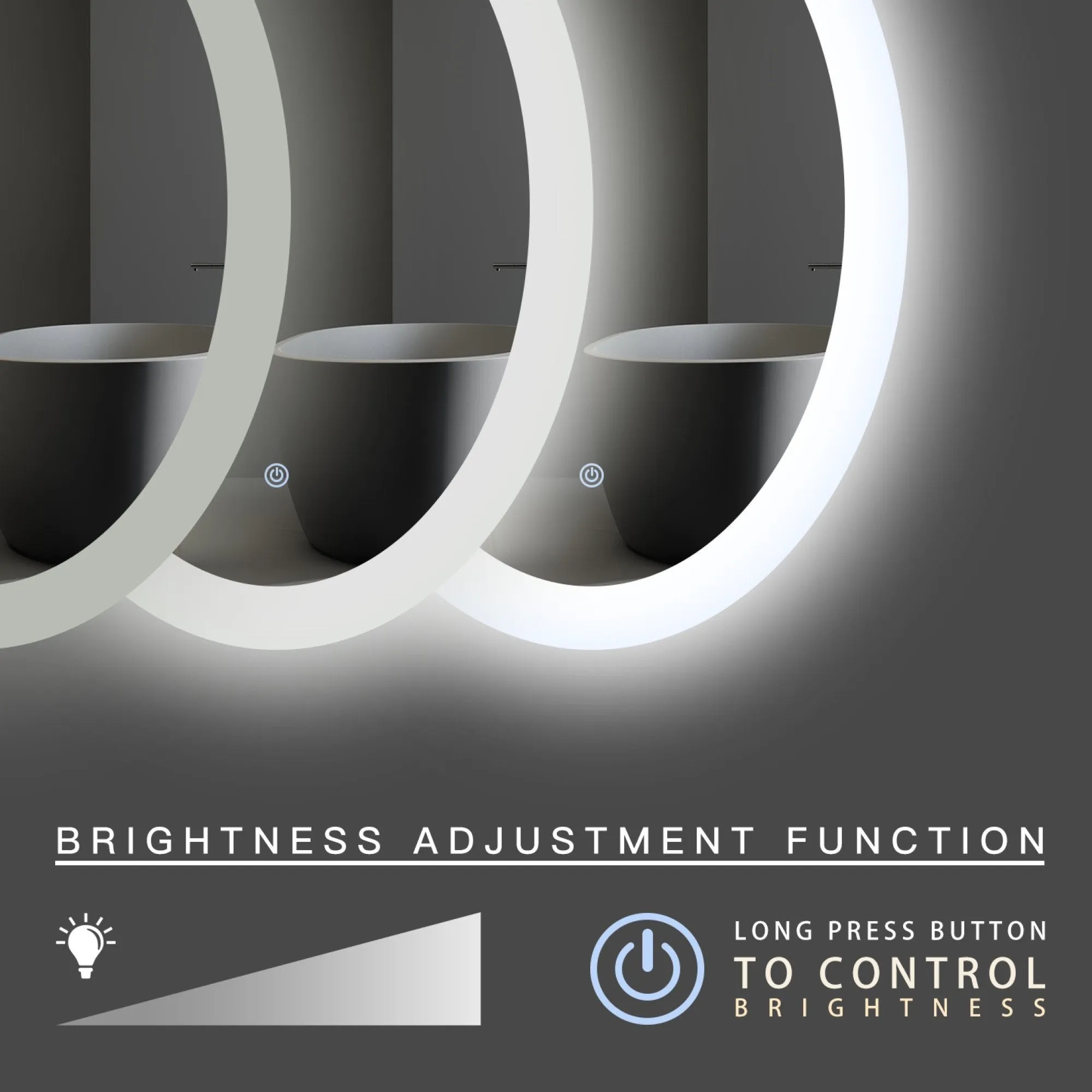 MIRPLUS 20''×28'' Oval LED Bathroom Mirror Backlit Anti-fog Dimmable