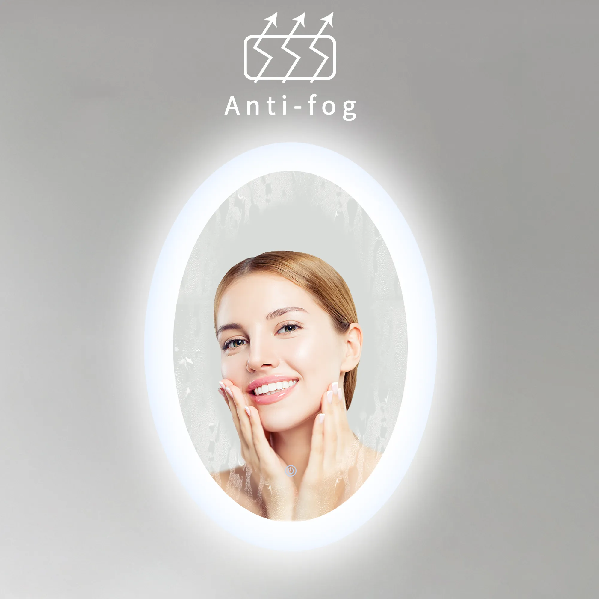 MIRPLUS 20''×28'' Oval LED Bathroom Mirror Backlit Anti-fog Dimmable