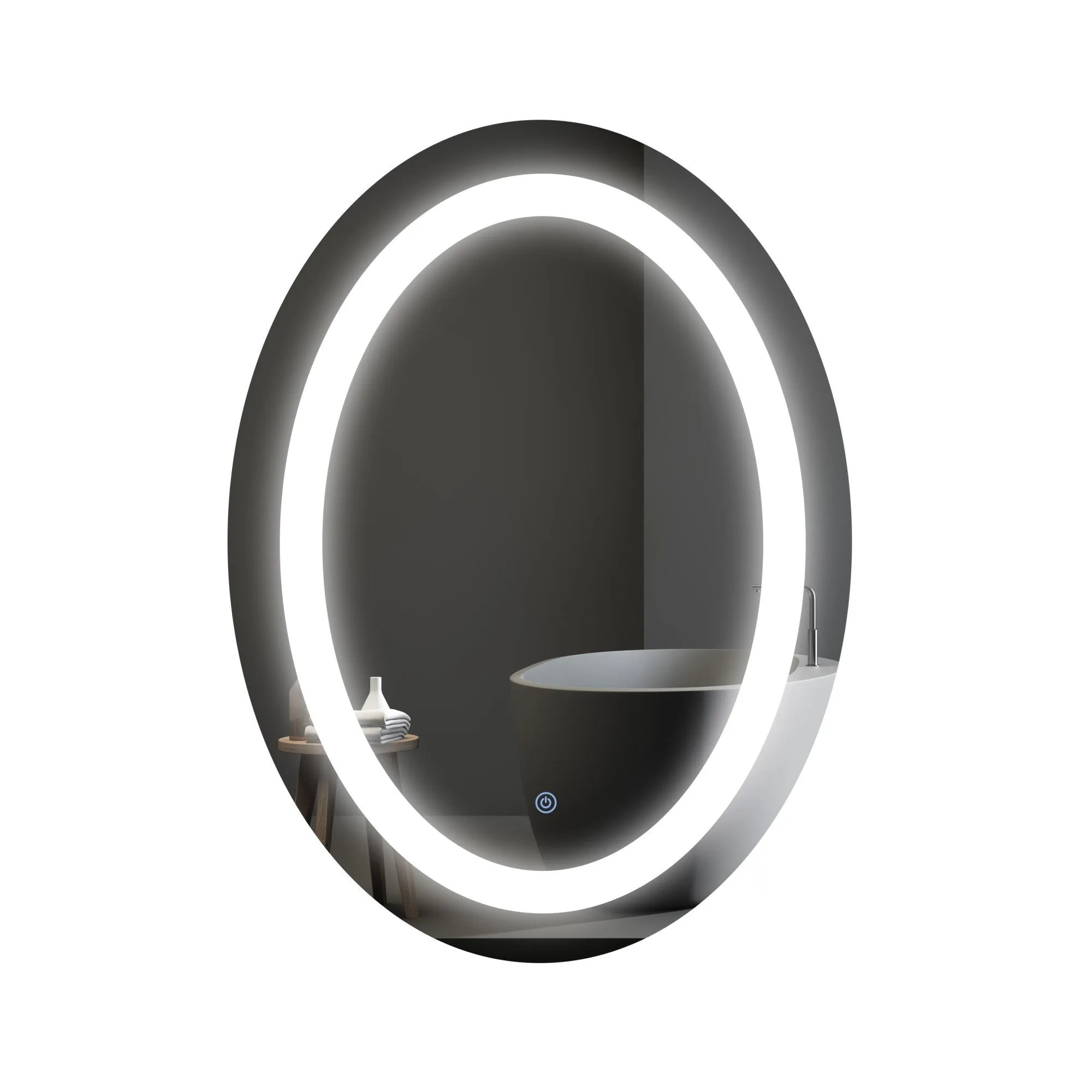 MIRPLUS 24''×32'' Oval Lighted Bathroom Mirror Anti-fog Dimmable Mirror