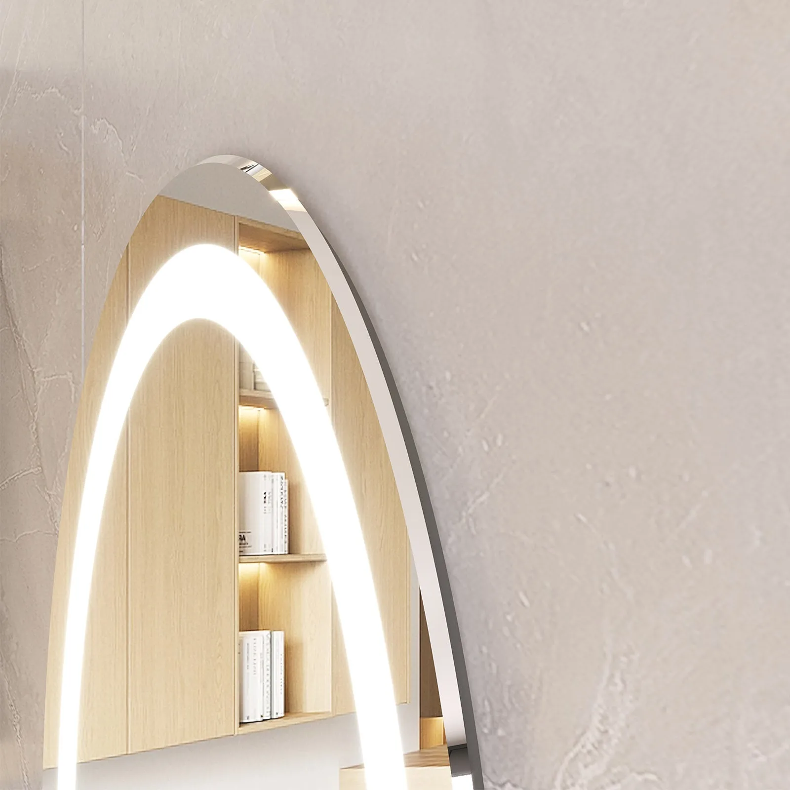 MIRPLUS 24''×32'' Oval Lighted Bathroom Mirror Anti-fog Dimmable Mirror