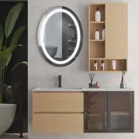 MIRPLUS 24''×32'' Oval Lighted Bathroom Mirror Anti-fog Dimmable Mirror