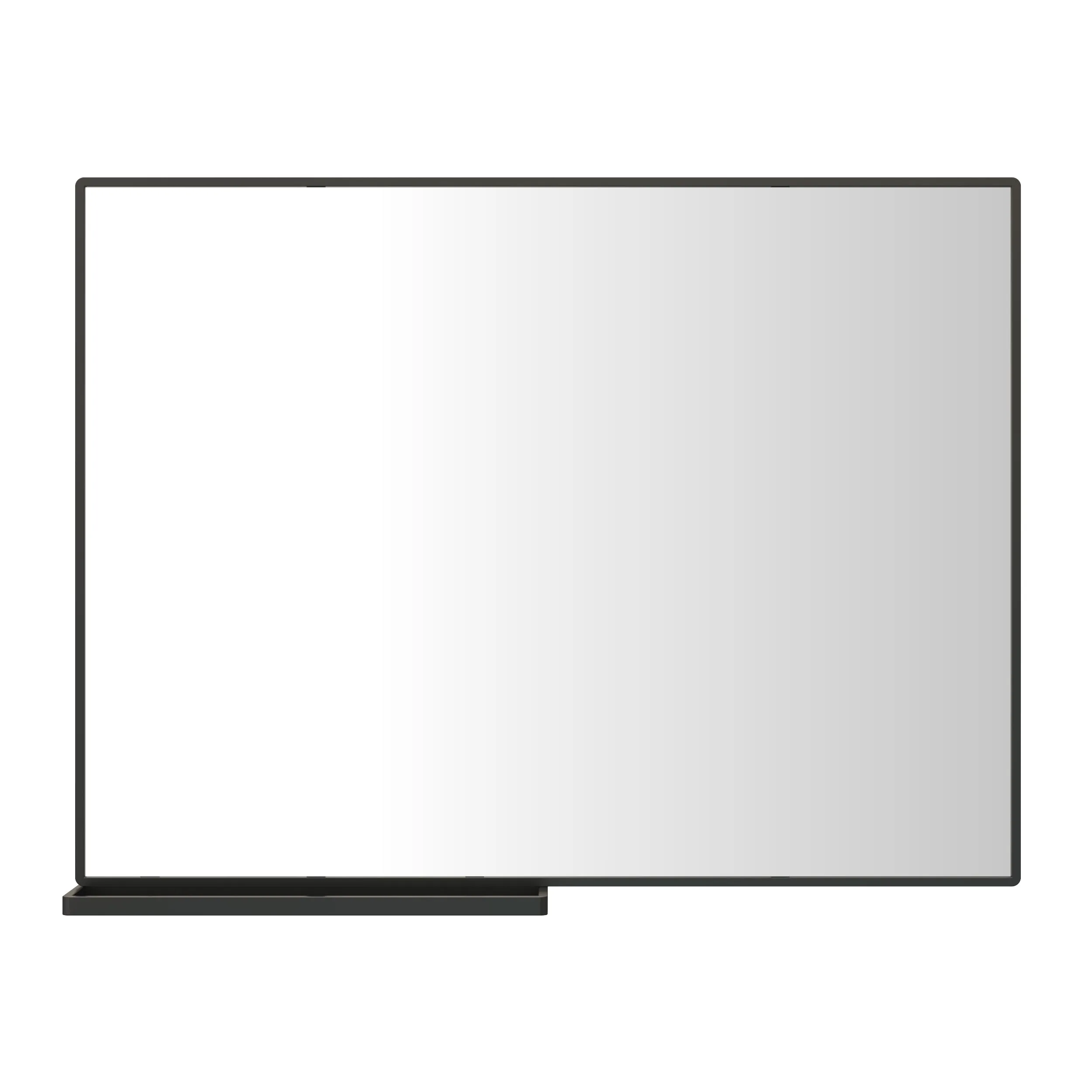 Modern Bathroom Mirror With Storage Shelf Rectangular Black Wall Mirrors for Bathroom Living Room Bedroom Hanging Mirror Aluminum Frame