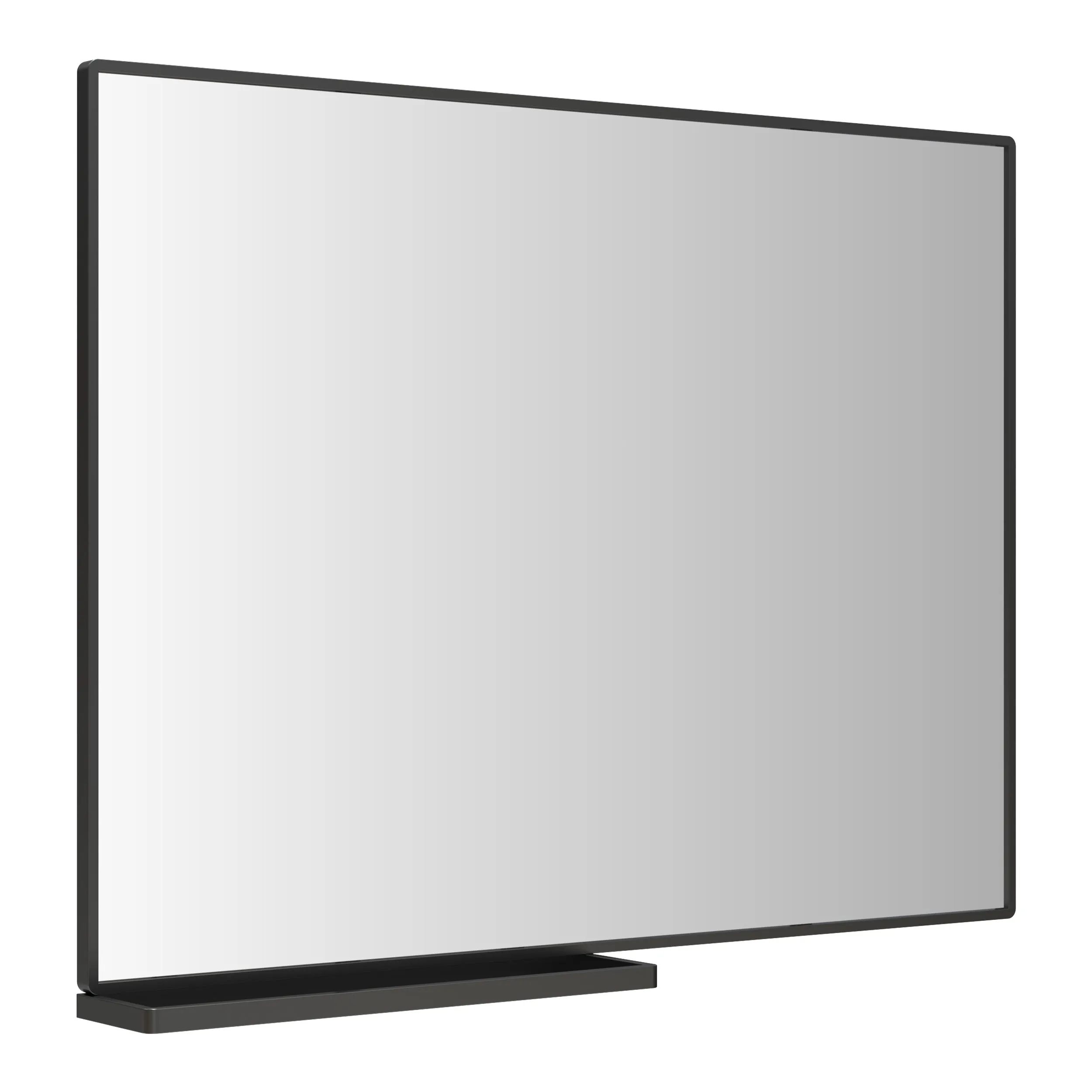 Modern Bathroom Mirror With Storage Shelf Rectangular Black Wall Mirrors for Bathroom Living Room Bedroom Hanging Mirror Aluminum Frame