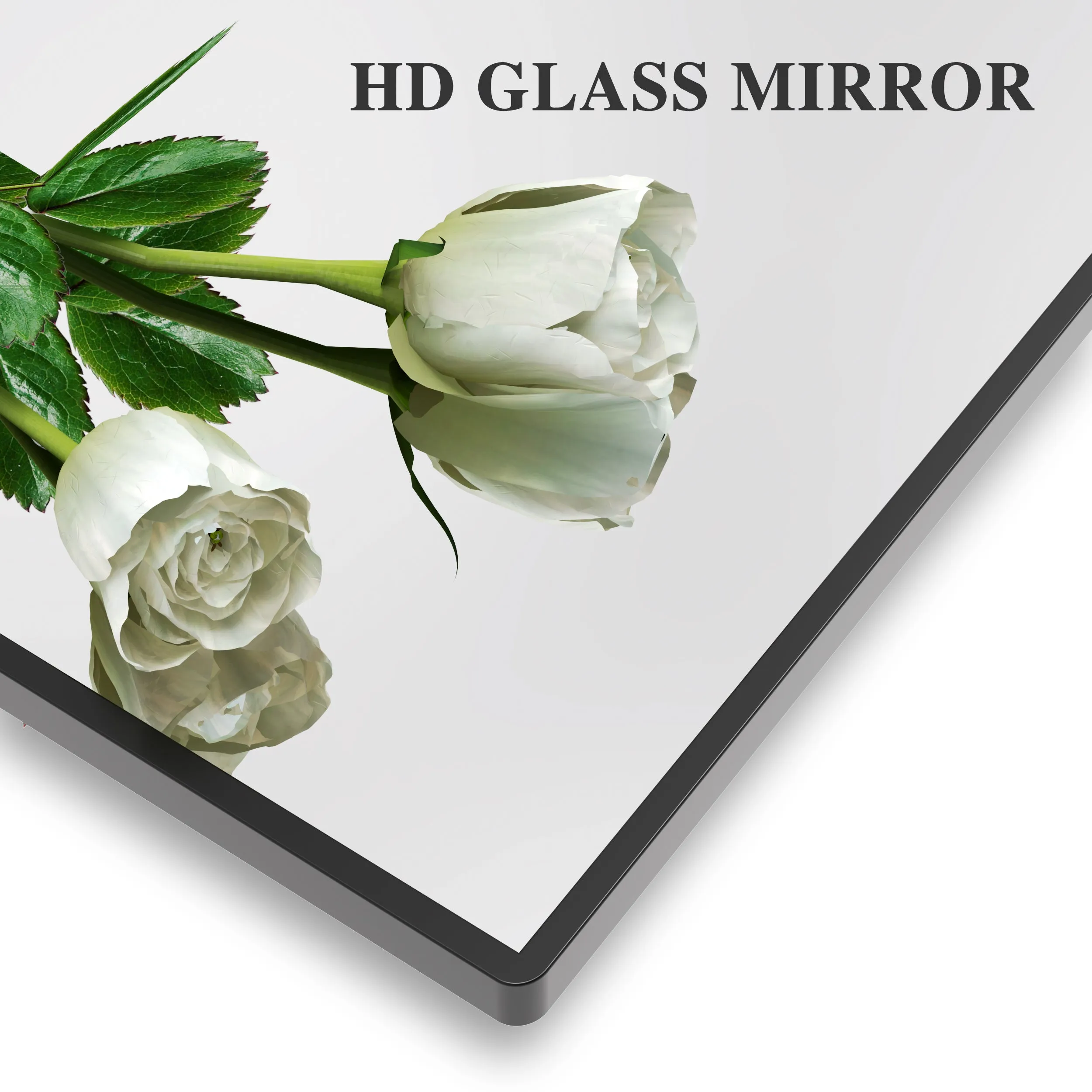 Modern Bathroom Mirror With Storage Shelf Rectangular Black Wall Mirrors for Bathroom Living Room Bedroom Hanging Mirror Aluminum Frame