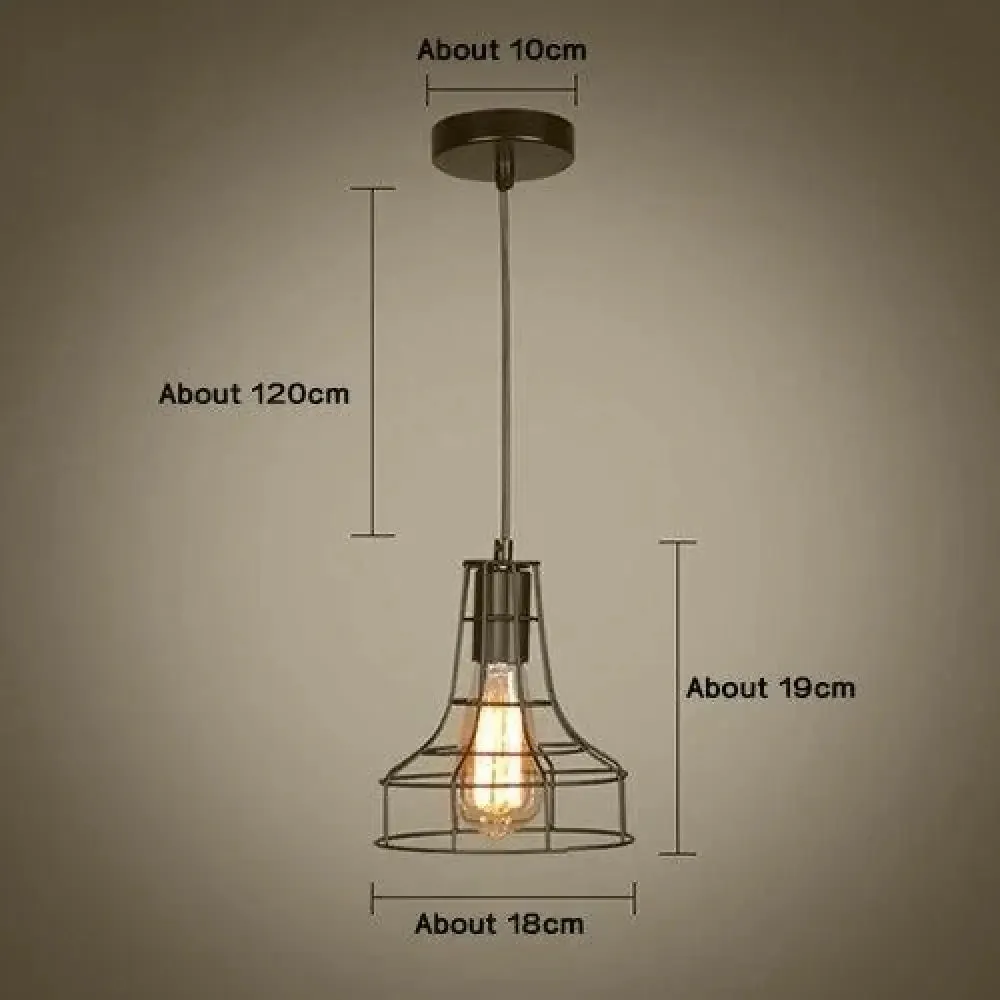 Modern Pendant Light Black Iron Hanging Cage Vintage E27Led Lamp Bulb Industrial Loft Retro Dining Room Restaurant Bar Counte
