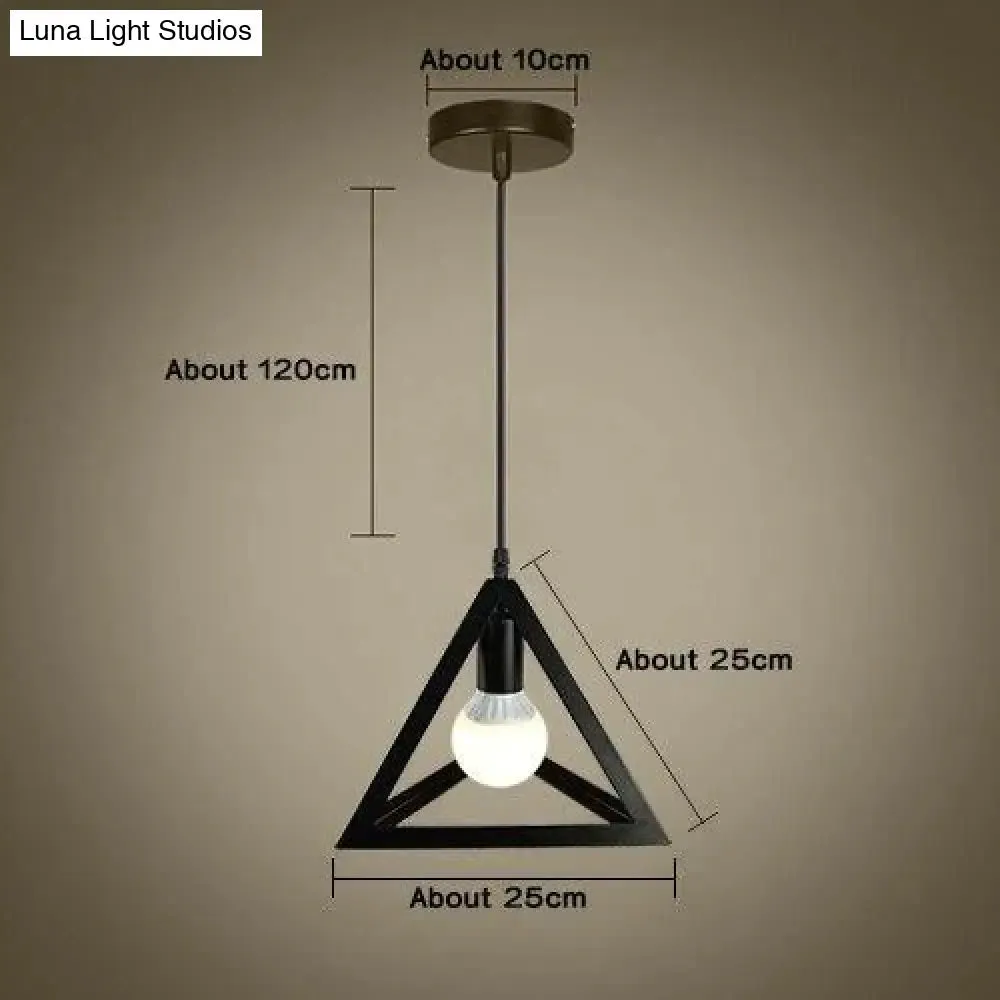 Modern Pendant Light Black Iron Hanging Cage Vintage E27Led Lamp Bulb Industrial Loft Retro Dining Room Restaurant Bar Counte