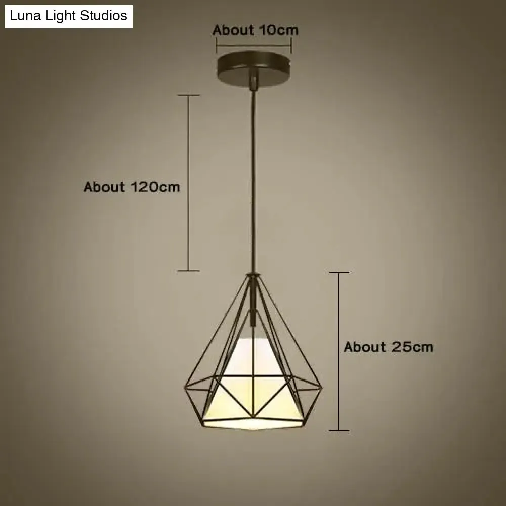 Modern Pendant Light Black Iron Hanging Cage Vintage E27Led Lamp Bulb Industrial Loft Retro Dining Room Restaurant Bar Counte