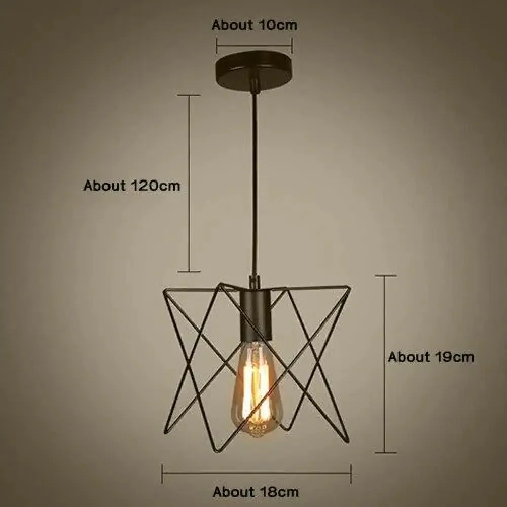 Modern Pendant Light Black Iron Hanging Cage Vintage E27Led Lamp Bulb Industrial Loft Retro Dining Room Restaurant Bar Counte