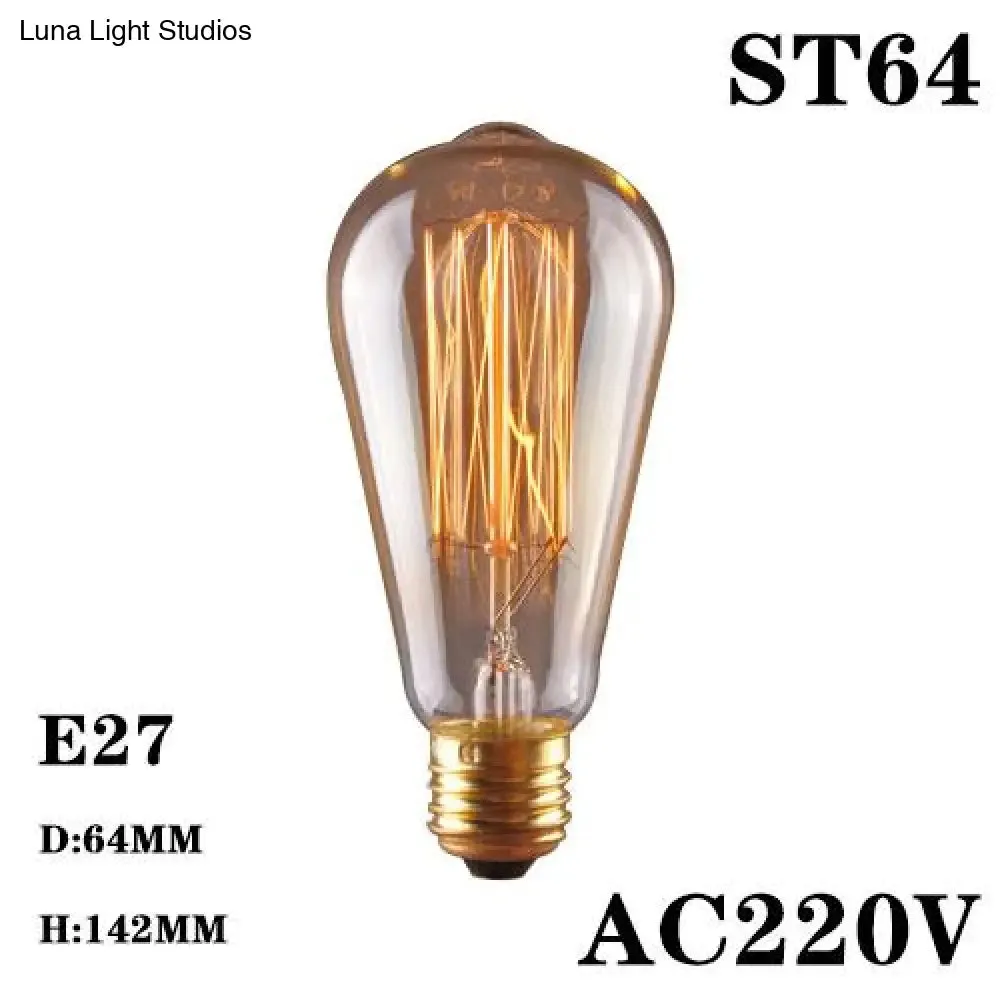 Modern Pendant Light Black Iron Hanging Cage Vintage E27Led Lamp Bulb Industrial Loft Retro Dining Room Restaurant Bar Counte