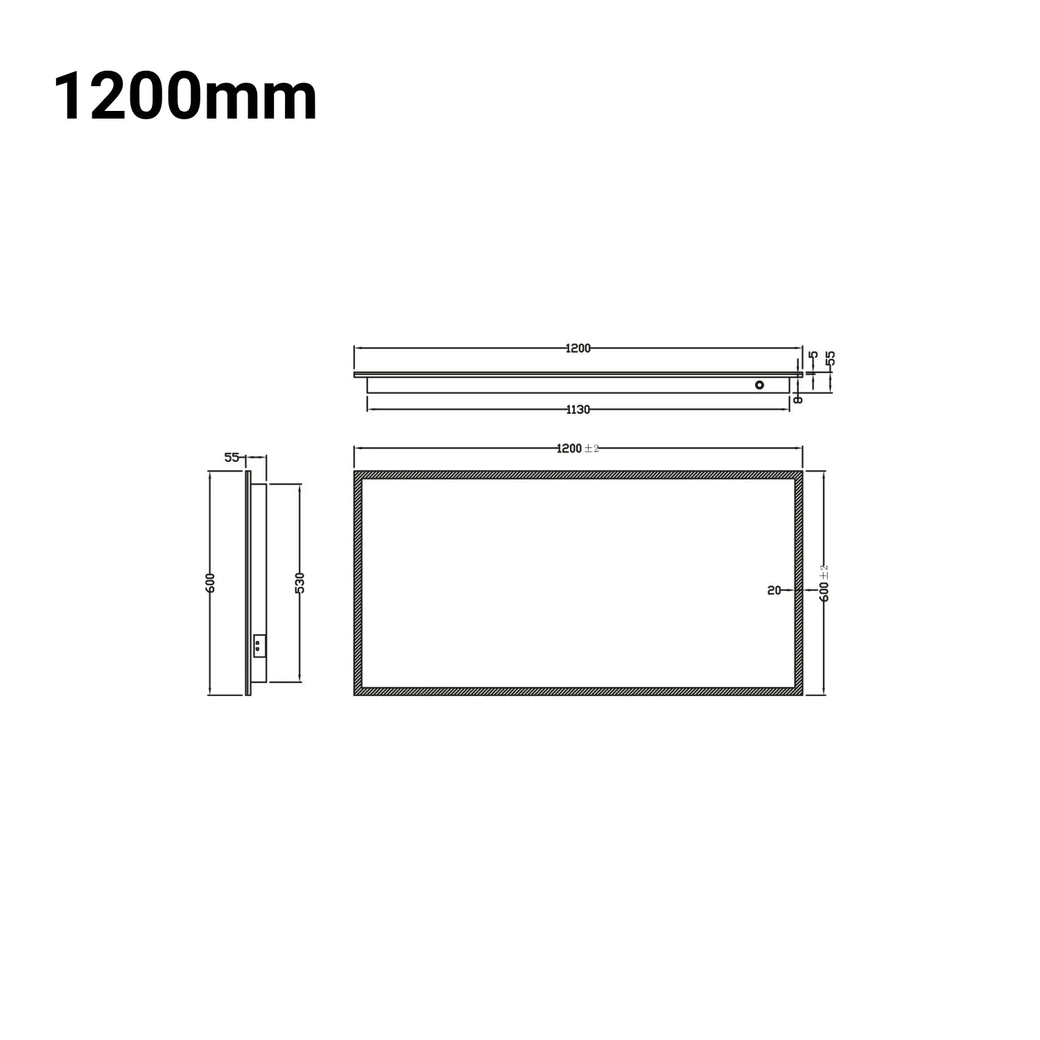 Mosca Wall Hung Straight Edge LED Mirror