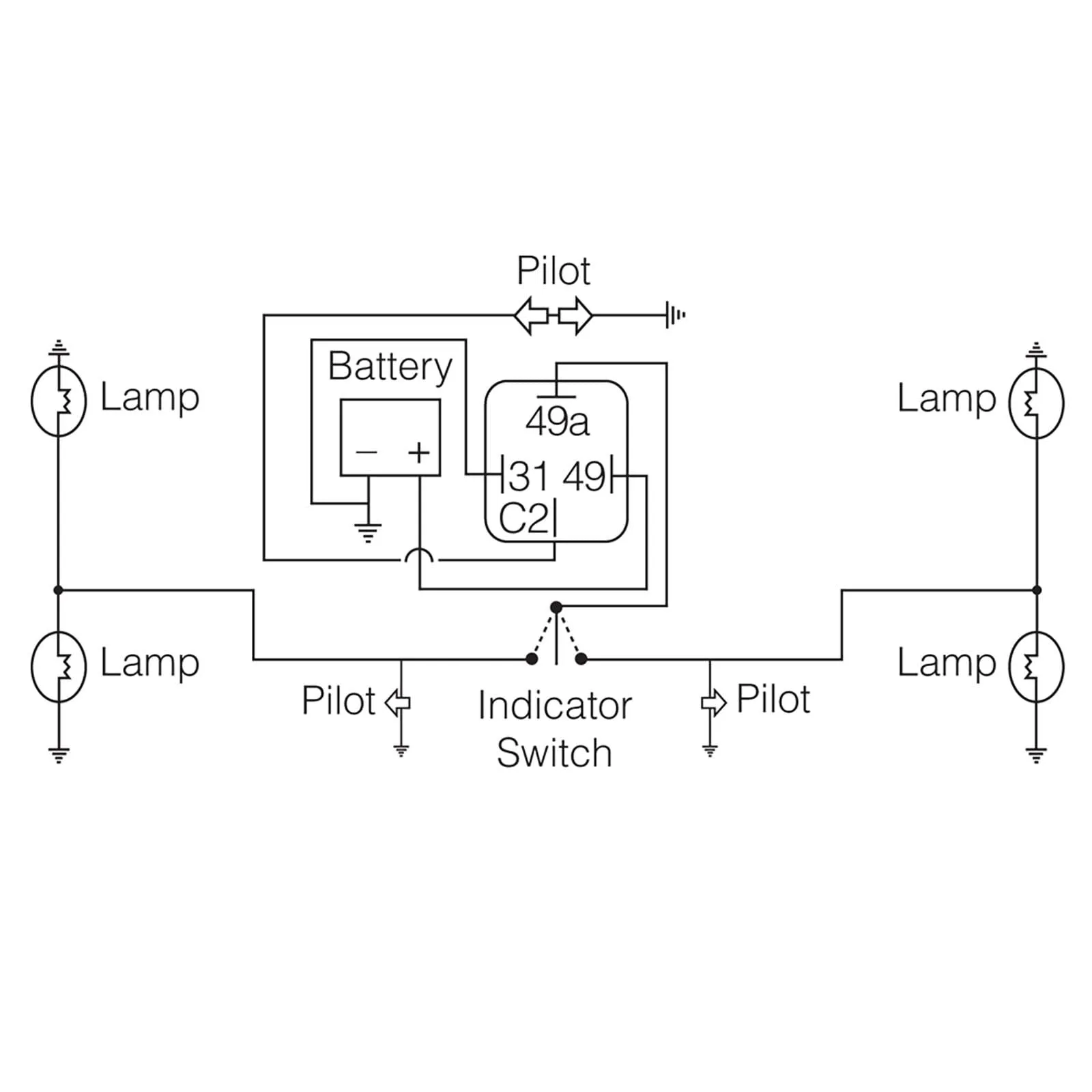Narva 68254BL 12 Volt 4 Pin Electronic Flasher