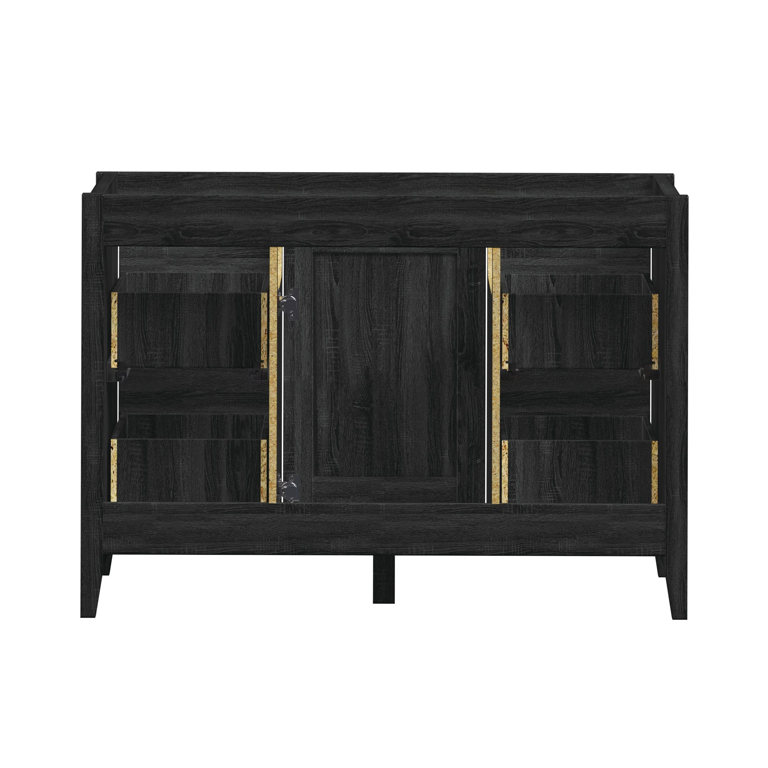 Novara - 48" CANADIAN, Midnight Black Bathroom Vanity with Quartz top
