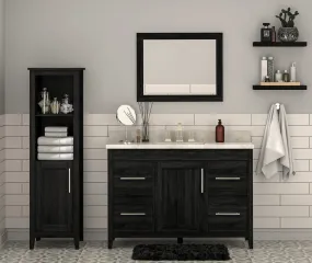 Novara - 48" CANADIAN, Midnight Black Bathroom Vanity with Quartz top