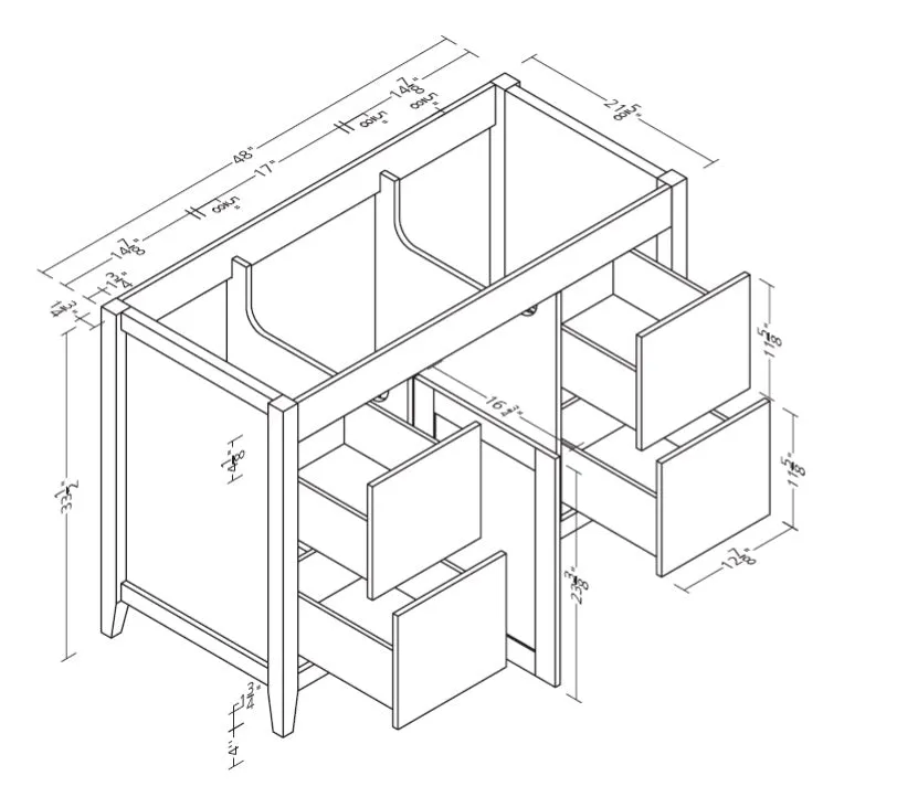 Novara - 48" CANADIAN, White Bathroom Vanity with Quartz top