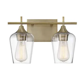 OCTAVE 2 LIGHT VANITY BAR, WARM BRASS