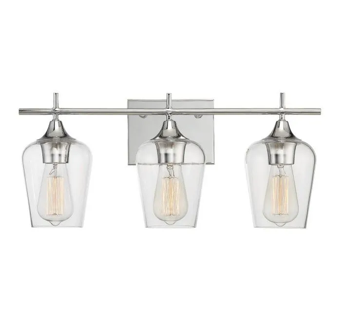 OCTAVE 3 LIGHT VANITY BAR, POLISHED CHROME