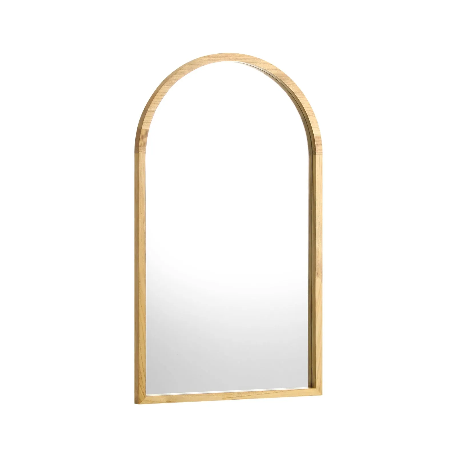 Oikiture Arched Wall Mirrors Vanity Home Decro Makeup Mirror 86x50cm Wooden